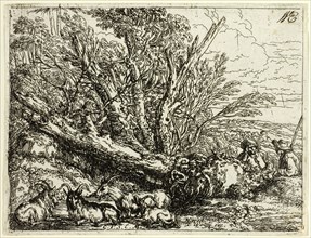 Italian Landscape with Ruins, n.d., Jonas Umbach the Elder, German, 1624-1693, Germany, Etching in