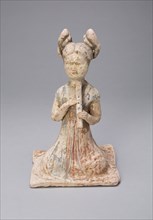 Female Musician, Tang dynasty (A.D. 618–907), late 7th/early 8th century, China, Earthenware with