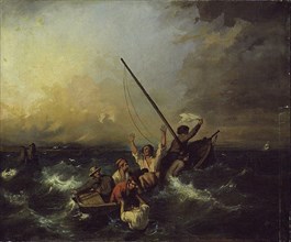 Shipwreck, 19th century, Eugène Isabey, after, French, 1803-1886, France, Oil on canvas, 21 1/4 ×