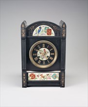 Mantel Clock, 1875/80, England, Slate, enamel, and gilding, 31.8 × 20.6 × 12.4 cm (12 1/2 × 8 1/8 ×