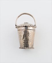 Basket-Shaped Sponge Box, c. 1850, Possibly Netherlands, Netherlands, Silver, 5.7 x 3.8 cm (2 1/4 x