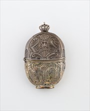 Match Safe, c. 1830, Denmark, Denmark, Silver and silver gilt, Diam. 7.6 cm (3 in.)