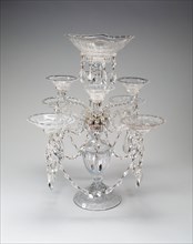 Epergne, c. 1775/80, England, Glass, colorless, free blown and cut, 54 × 37.5 × 39.5 cm (21 1/4 ×
