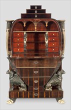 Fall-Front Desk, c. 1810, Vienna, Austria, Vienna, Various woods and gilt-bronze mounts, 141 × 91.4
