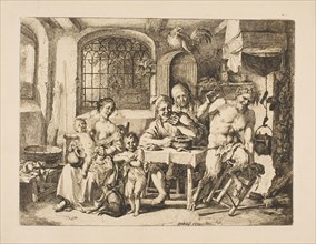 Satyr in a Peasant’s House, in the Style of Jordaens, 1739, Christian Wilhelm Ernst Dietrich,