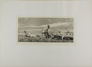 Pursued Centaur, plate three from Intermezzos, 1881, Max Klinger, German, 1857-1920, Germany,