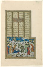 Alexander Comforts the Dying Darius, page from a copy of the Shahnama of Firdausi, Timurid dynasty