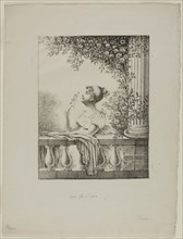 Young Girl with Bird, c. 1820, Dominique-Vivant Denon, French, 1747-1825, France, Lithograph in