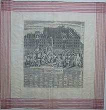 Handkerchief (The Oxford Almanack For the Year of Our Lord MDCCXXXV), c. 1735, Engraved by George