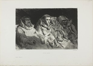Brother Angel, 1855, Gustave Doré, French, 1832-1883, France, Lithograph in black on off-white