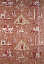 Les Monuments d’Egypte (The Monuments of Egypt) (Furnishing Fabric), c. 1800, Designed by Jean