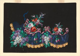 Design for a Printed, Woven or Embroidered Skirt Border, 19th century, France, Gouache on paper, 27