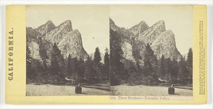 Three Brothers, Yosemite Valley, California, 1865, Lawrence & Houseworth, American, active 1860s,