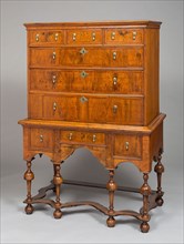 High Chest of Drawers, 1700/30, American, 18th century, Philadelphia, Philadelphia, Black walnut,