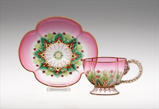 Demitasse Cup and Saucer, c. 1888, Austria, Vienna, J.L. Lobmeyr (Austrian, founded 1823), Vienna,