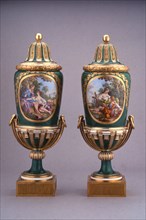 Pair of Vases (Vases à Pied de Globe), 1769, Sèvres Porcelain Manufactory, (French, founded 1740),