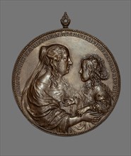 Portrait Medallion:  Anne of Austria and her Son, the future King Louis XIV, 1638/48, Jean Warin,