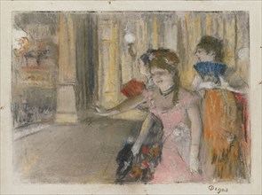 Singers on the Stage, 1877/79, Edgar Degas, French, 1834-1917, France, Pastel, over monotype, on