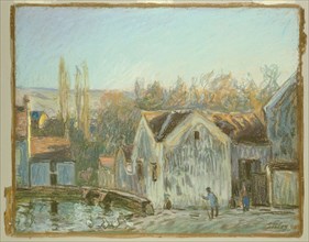 A Corner of Moret-sur-Loing, 1895, Alfred Sisley, French, 1839-1899, France, Pastel, with stumping,