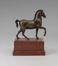 Stallion (one of a pair), c. 1650, Italian, Italian, Bronze, patina, 7 5/8 x 2 1/2 x 8 in. (19.3 x
