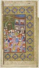 Courtyard of a Palace, Safavid dynasty (1501–1722), 16th century, Iran, Iran, Opaque watercolor and