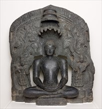 Jaina Tirthankara Parshvanatha with Serpent Hood Seated in Meditation (Dhyanamudra), 12th century,