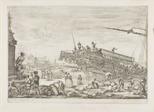 Changement d’une galère de l’ordre de Saint Etienne, 1654/55, Stefano della Bella, Italian,