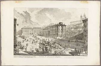 View of the Piazza di Spagna, from Views of Rome, 1750/59, Giovanni Battista Piranesi, Italian,