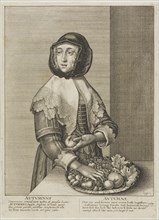 Autumn, 1641, Wenceslaus Hollar, Czech, 1607-1677, Bohemia, Etching on ivory laid paper, 224 × 177