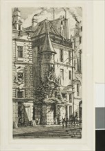 Tourelle de la rue de la Tixeranderie., 1852, Charles Meryon, French, 1821-1868, France, Etching on