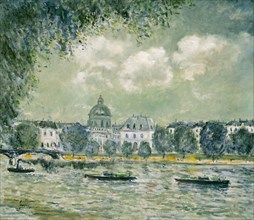 Landscape along the Seine with the Institut de France and the Pont des Arts, c. 1875, Alfred