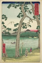 Mout Fuji Seen from the Left on the Tokaido (Tokaido hidari Fuji), from the series Thirty-six Views