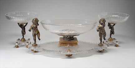 Three Part Centerpiece, c. 1860/70, Baccarat Glassworks, French, founded 1764, Lunéville, Glass