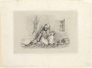Chief Mohammed-Ben-Abou, 1833, Eugène Delacroix, French, 1798-1863, France, Etching on off-white