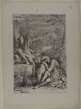 The Dream of Aeneas, 1663–1664, Salvator Rosa, Italian, 1615-1673, Italy, Etching on ivory laid