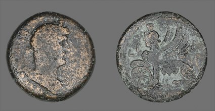 Coin Portraying Emperor Hadrian, AD 133/34, Roman, minted in Alexandria, Egypt, Khorasan, Bronze,