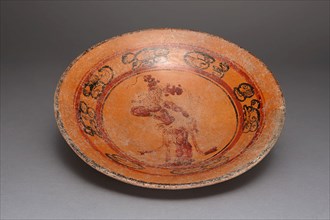 Plate Depicting a Dancing Figure, A.D. 600/800, Late Classic Maya, Possibly Petén region,
