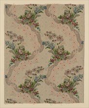 Panel, c. 1762, France, Silk, gilt-and-silvered-metal strips and gilt-metal-strip-wrapped silk,