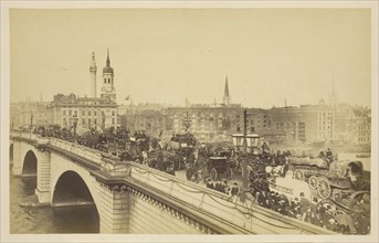 London Bridge, 1850–1900, probably English, 19th century, England, Albumen print, from the album