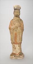 Standing Court Official, Style of Tang Dynasty (618–907), with later painted detail, China,