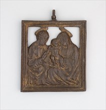 Holy Family, 1500/1525, Italian, Florence, Florence, Bronze, with traces of gilding, 10.8 × 9.8 cm