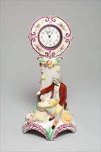 Watch and Stand, c. 1830, England, Staffordshire, Staffordshire, Glazed earthenware with polychrome