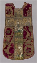 Chasuble Front with Orphrey Cross, Chasuble: 15th century, Orphrey Cross: 1401/50, Chasuble: Italy,