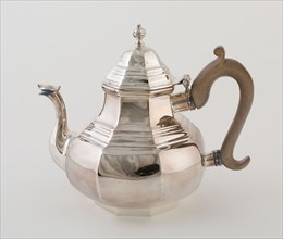 Teapot, 1713, Joseph Ward, American, active 1860s, London, England, London, Sterling silver and