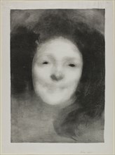 Elise Smiling, 1895, Eugène Carrière, French, 1849-1906, France, Lithograph in black on white