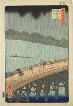 Sudden Shower over Shin Ohashi Bridge and Atake (Ohashi Atake no yudachi), from the series One