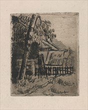 Landscape at Auvers, 1873, Paul Cézanne, French, 1839-1906, France, Etching on light gray laid