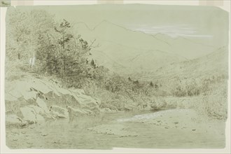 River Stream with Mountains in the Distance, 1856/92, Alexander Helwig Wyant, American, 1836-1892,