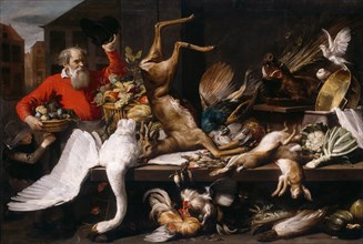 Still Life with Dead Game, Fruits, and Vegetables in a Market, 1614, Frans Snyders, Flemish,