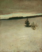 Snow Field, Morning, Roxbury, 1864, John La Farge, American, 1835–1910, Roxbury, Oil on beveled